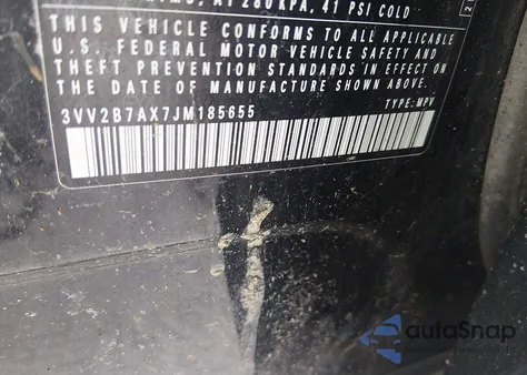 2018 Volkswagen Tiguan 2.0T Se/2.0T Sel из США, поврежденный, VIN 3VV2B7AX7JM185655